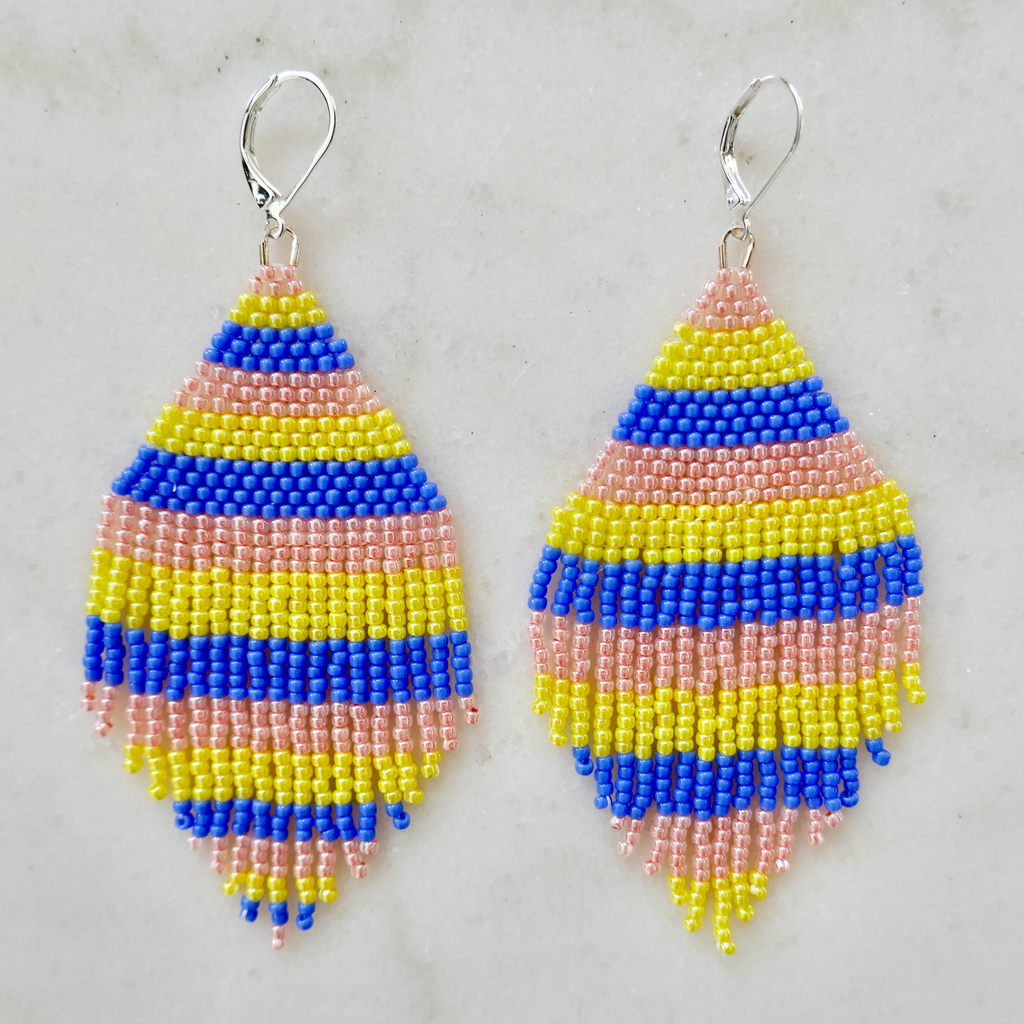 Pastel Beach Day - Glass Bead Earrings - Large - SAMPLES & SECONDS SALE!