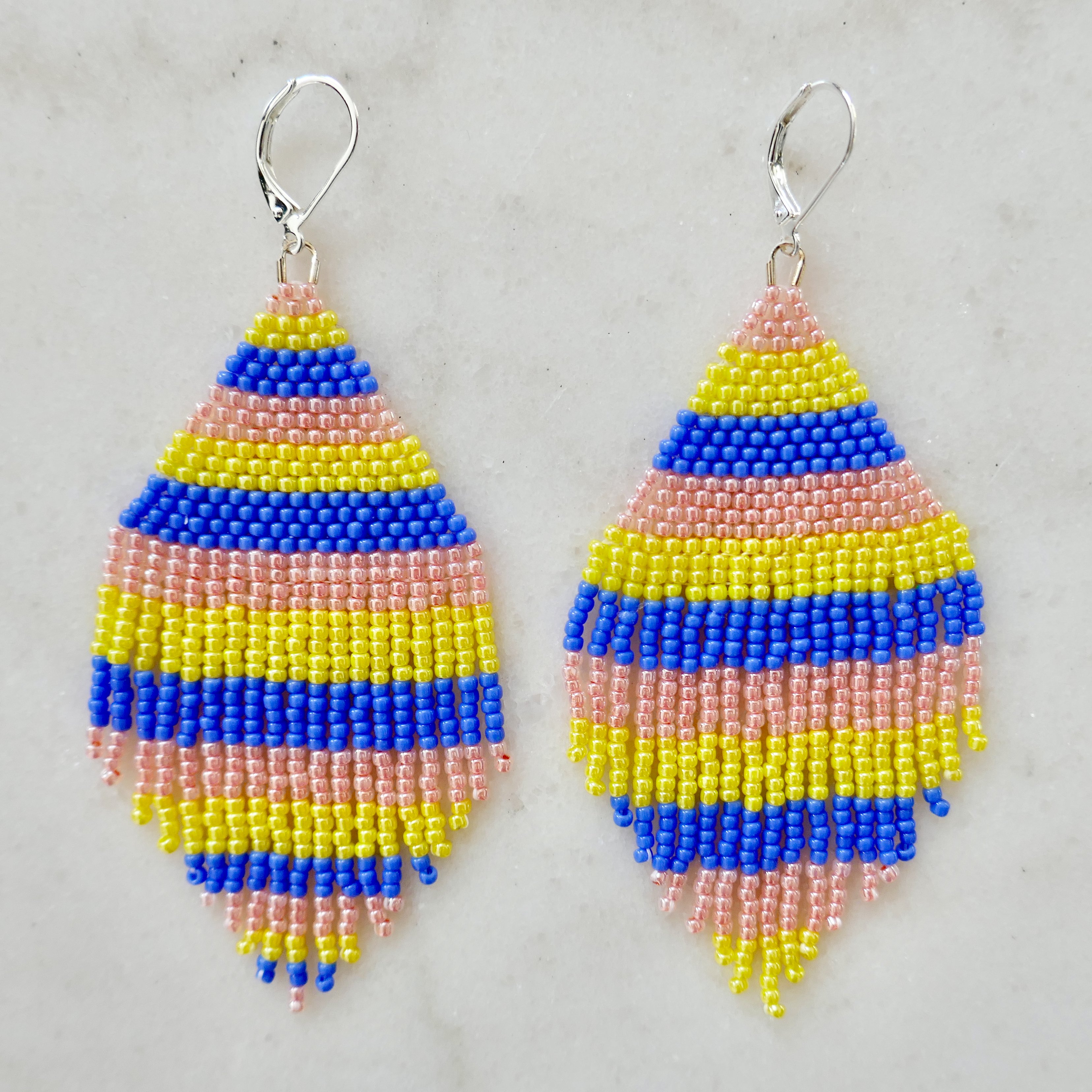 Pastel Beach Day - Glass Bead Earrings - Large - SAMPLES & SECONDS SALE!