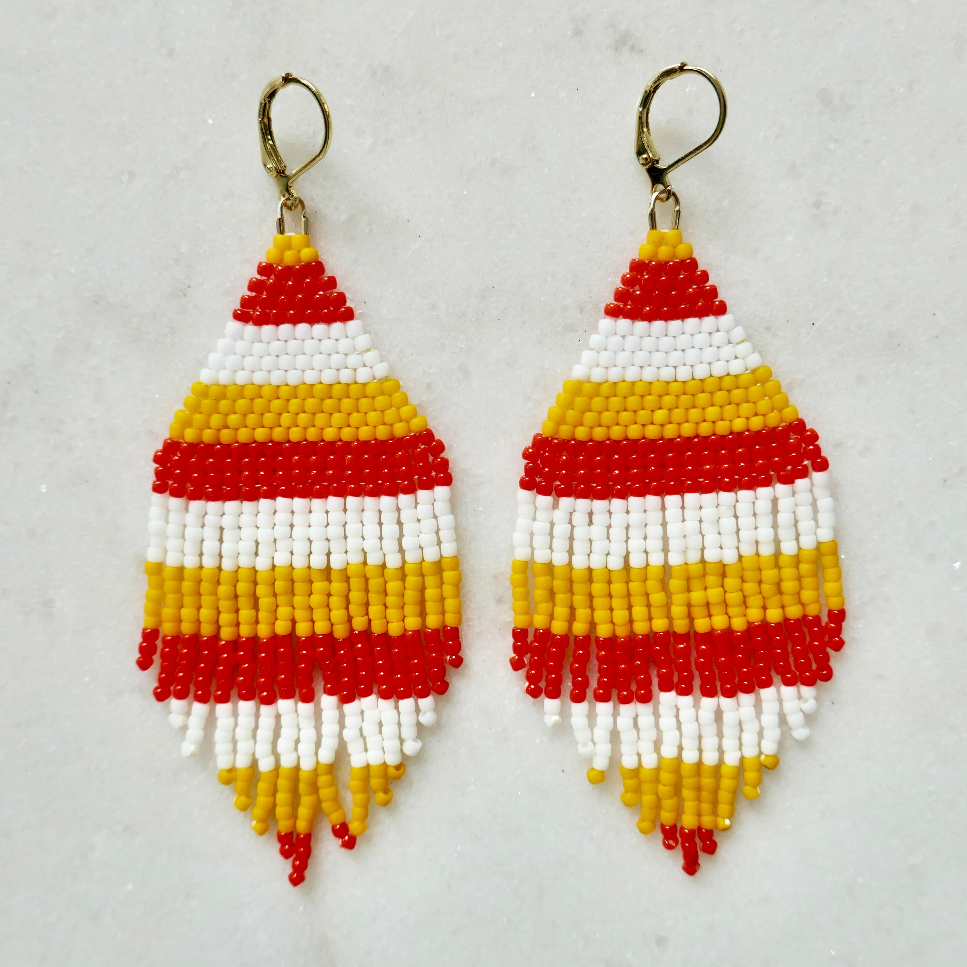 Bright Beach Day - Glass Bead Earrings - Large