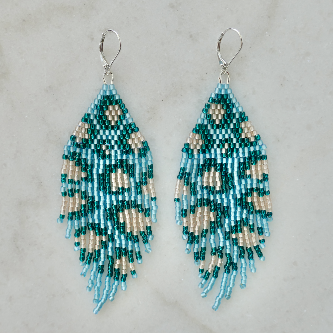 Aquamarine Animalia - Glass Bead Earrings - Medium