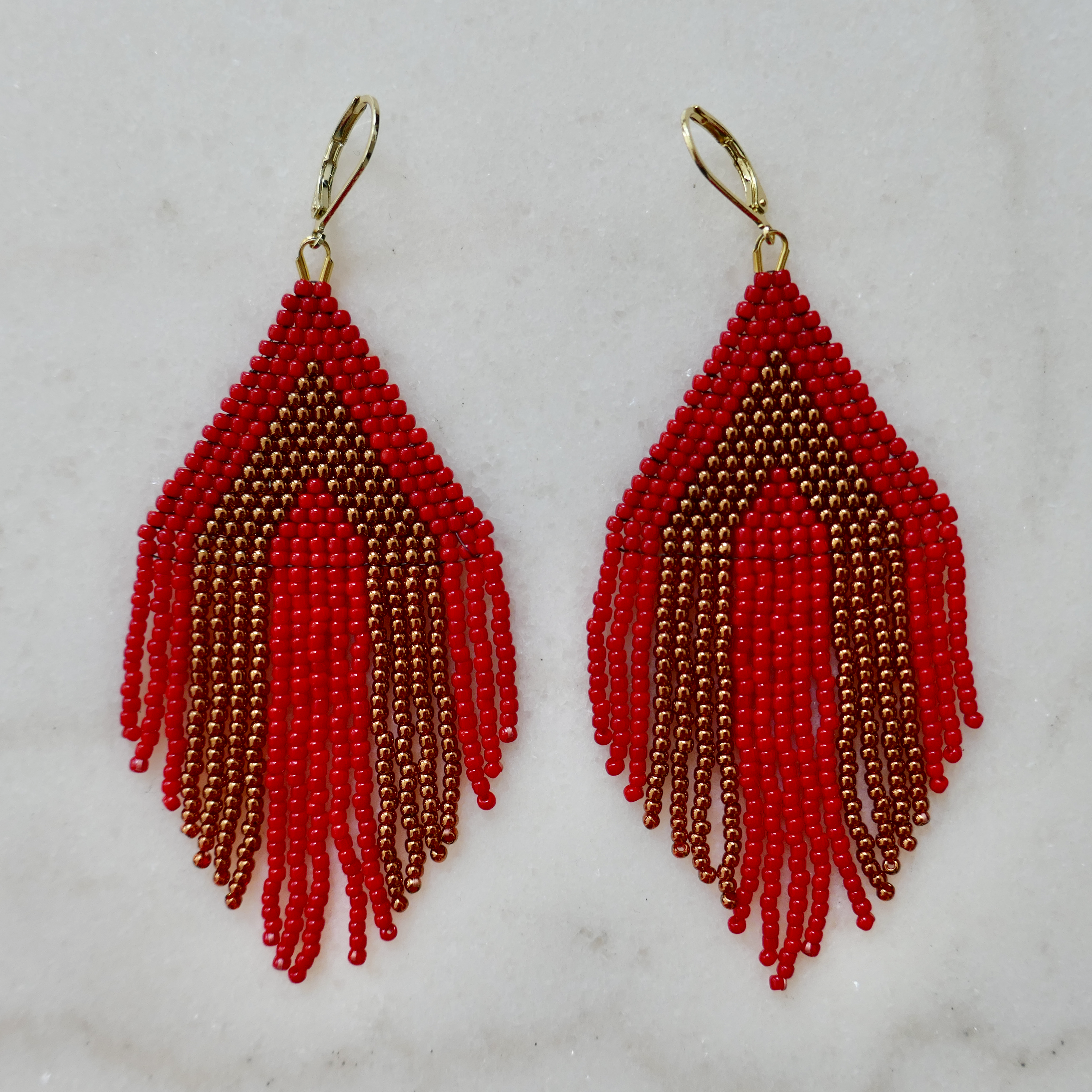 Ember Glow - Glass Bead Earrings - Large