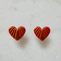 Heart of Gold - Polymer Clay Stud Earrings
