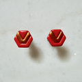 Art Deco Flame - Polymer Clay Stud Earrings