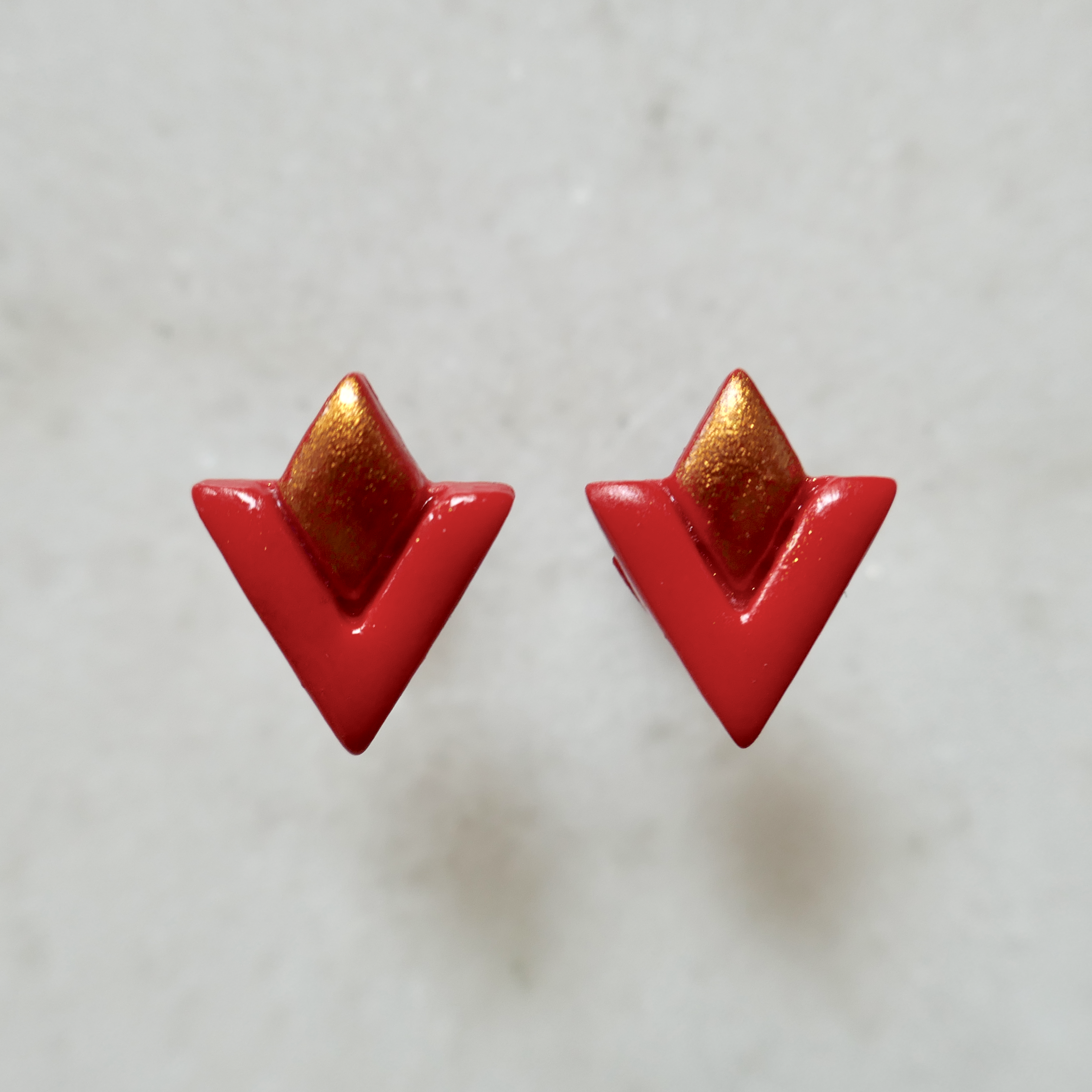 V for Victory - Polymer Clay Stud Earrings