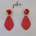 Golden Guava Tear Drops - Polymer Clay Dangle Earrings