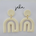 Ivory Abstract Arch - Polymer Clay Dangle Earrings