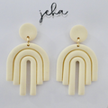 Ivory Waterfall Arch - Polymer Clay Dangle Earrings