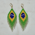Brasileira! - Glass Bead Longer Tassel Earrings - Medium Mint Green