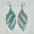 Aqua Sand Bars - Glass Bead Earrings - Medium SAMPLES & SECONDS SALE