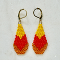 Candy Corn - Glass Bead Earrings - Small