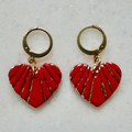 Sparkling Heart - Polymer Clay Huggie Earrings