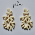 Ivory Coral - Polymer Clay Dangle Earrings