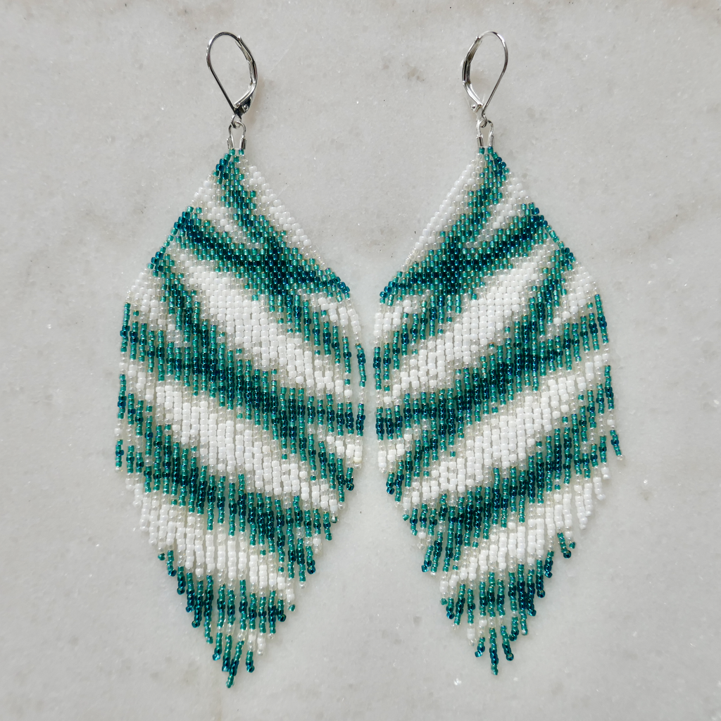 Whitehaven Sand Bars - Micro Glass Bead Earrings - Extra Large