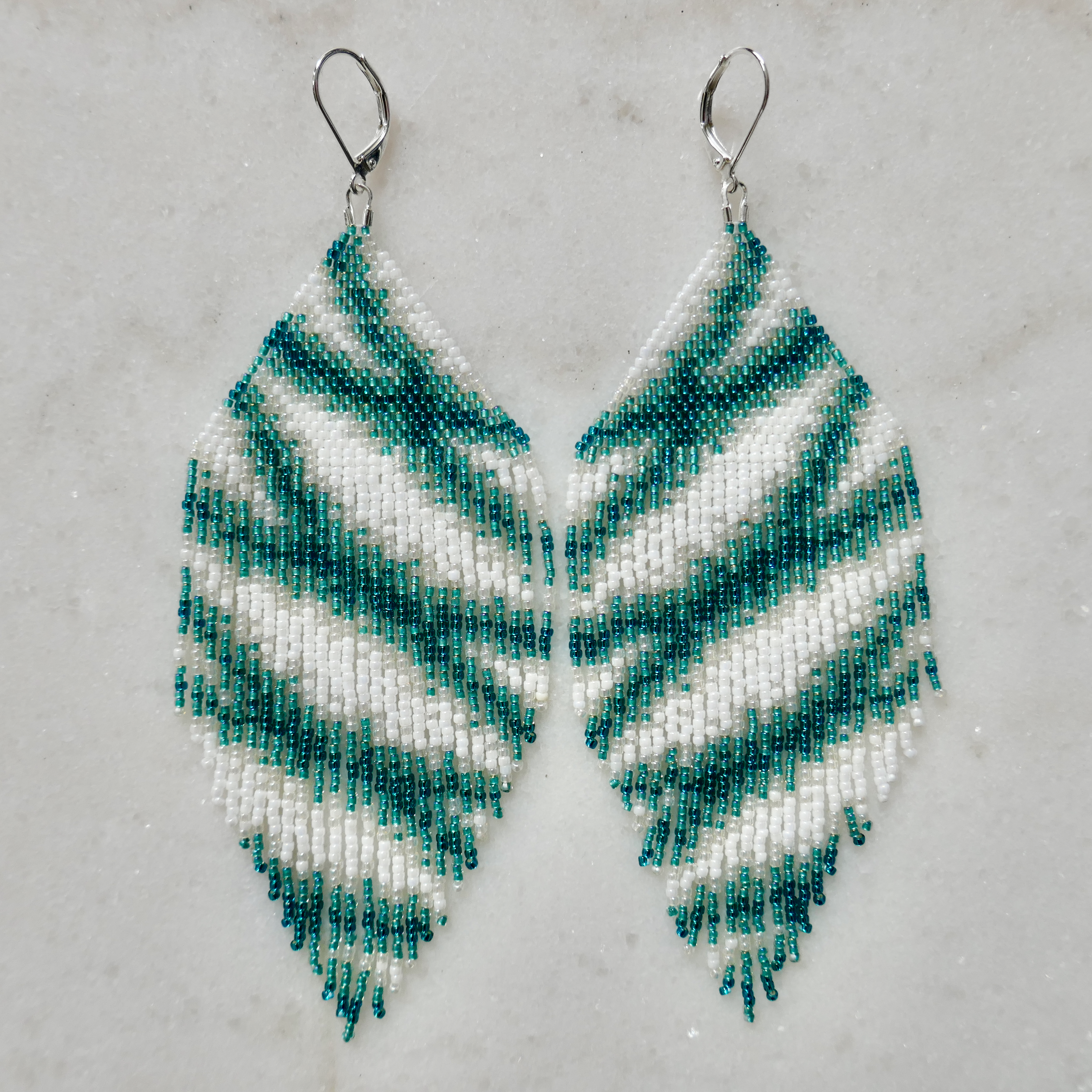 Whitehaven Sand Bars - Micro Glass Bead Earrings - Extra Large
