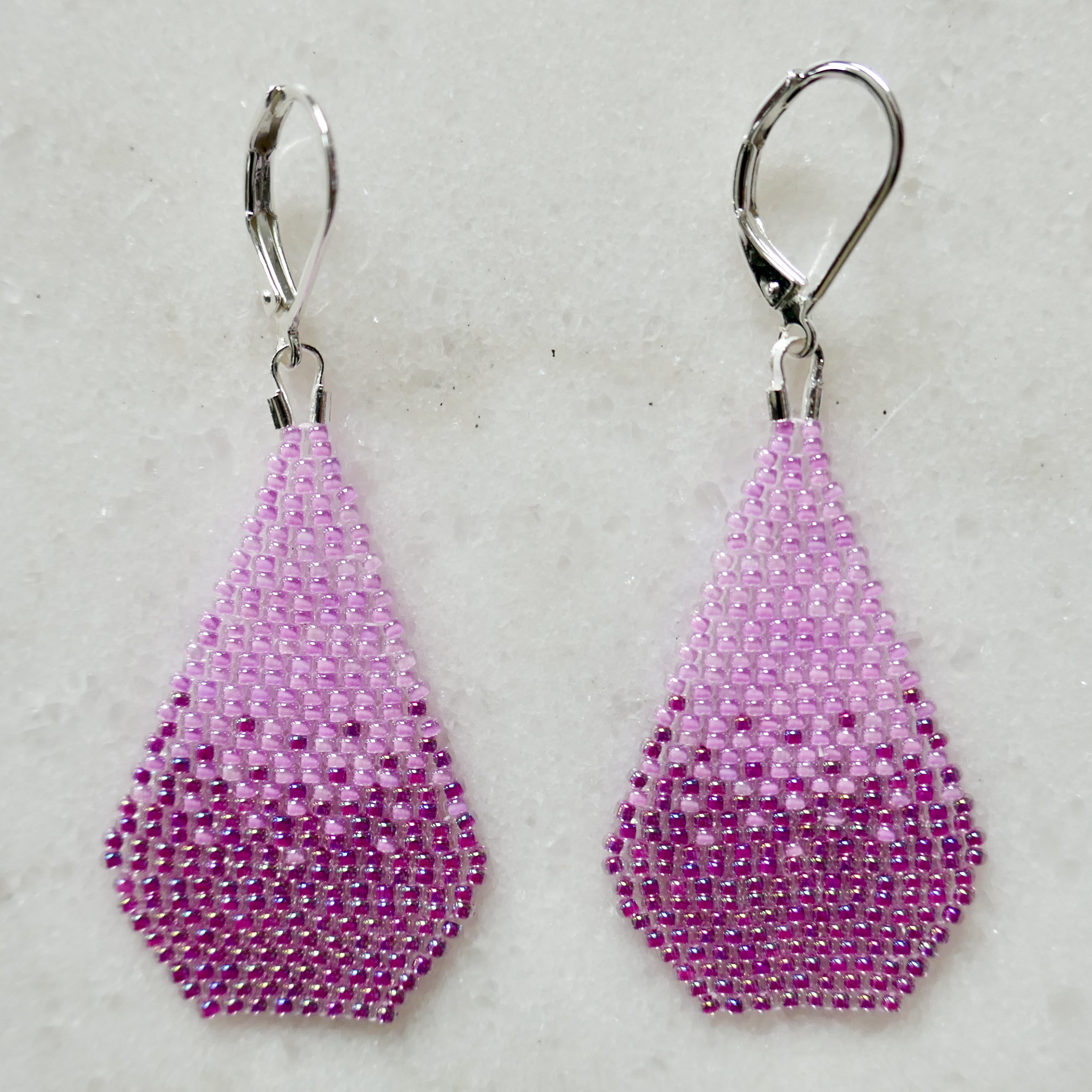 Lilac Love - Glass Micro Bead Earrings - Medium