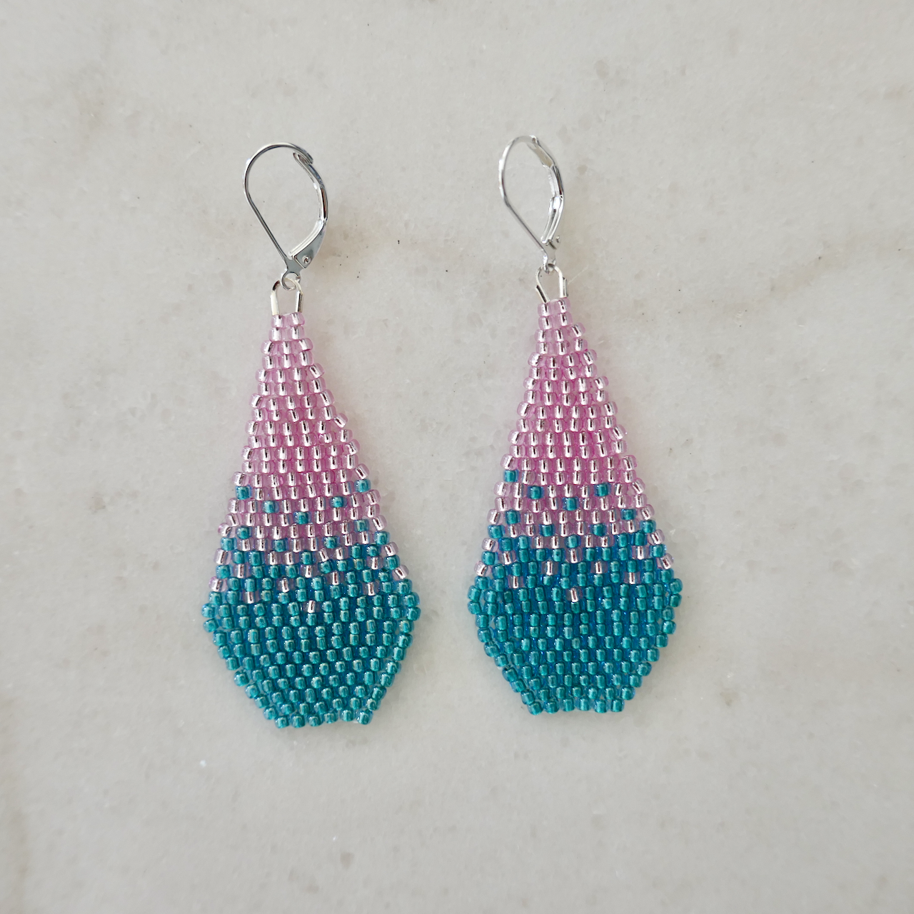 Sparkling Ocean - Glass Bead Earrings - Medium
