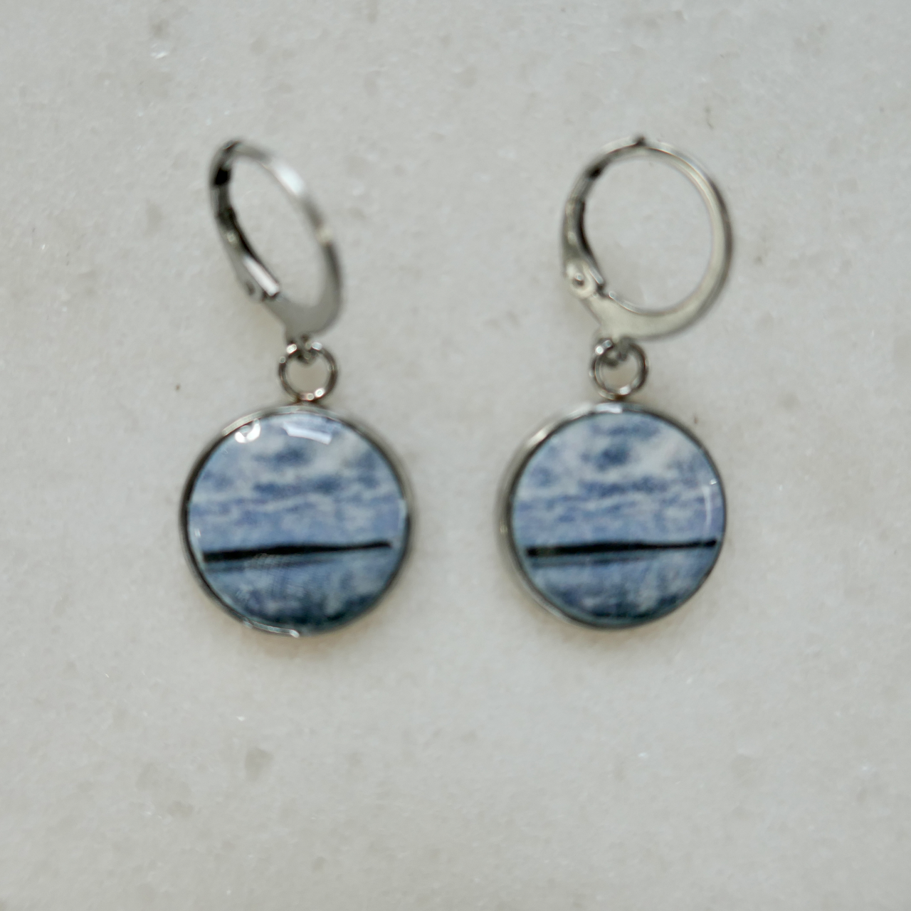 Lake Macquarie - Bezel Dangle Earrings