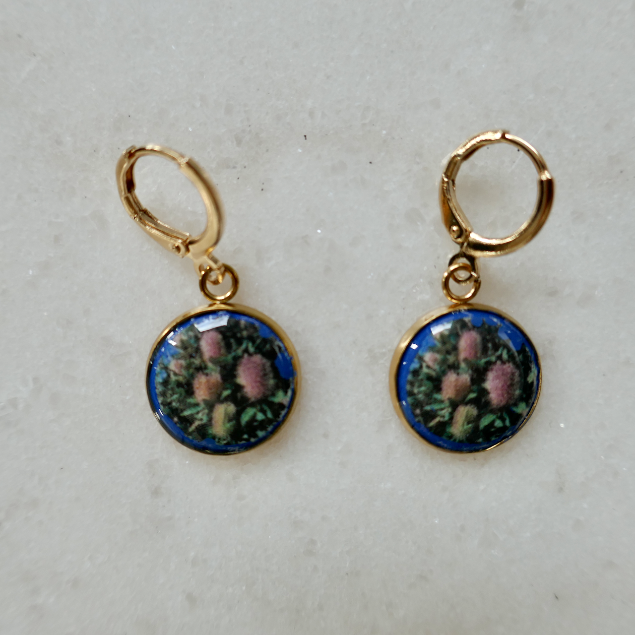 Banksias - Bezel Dangle Earrings