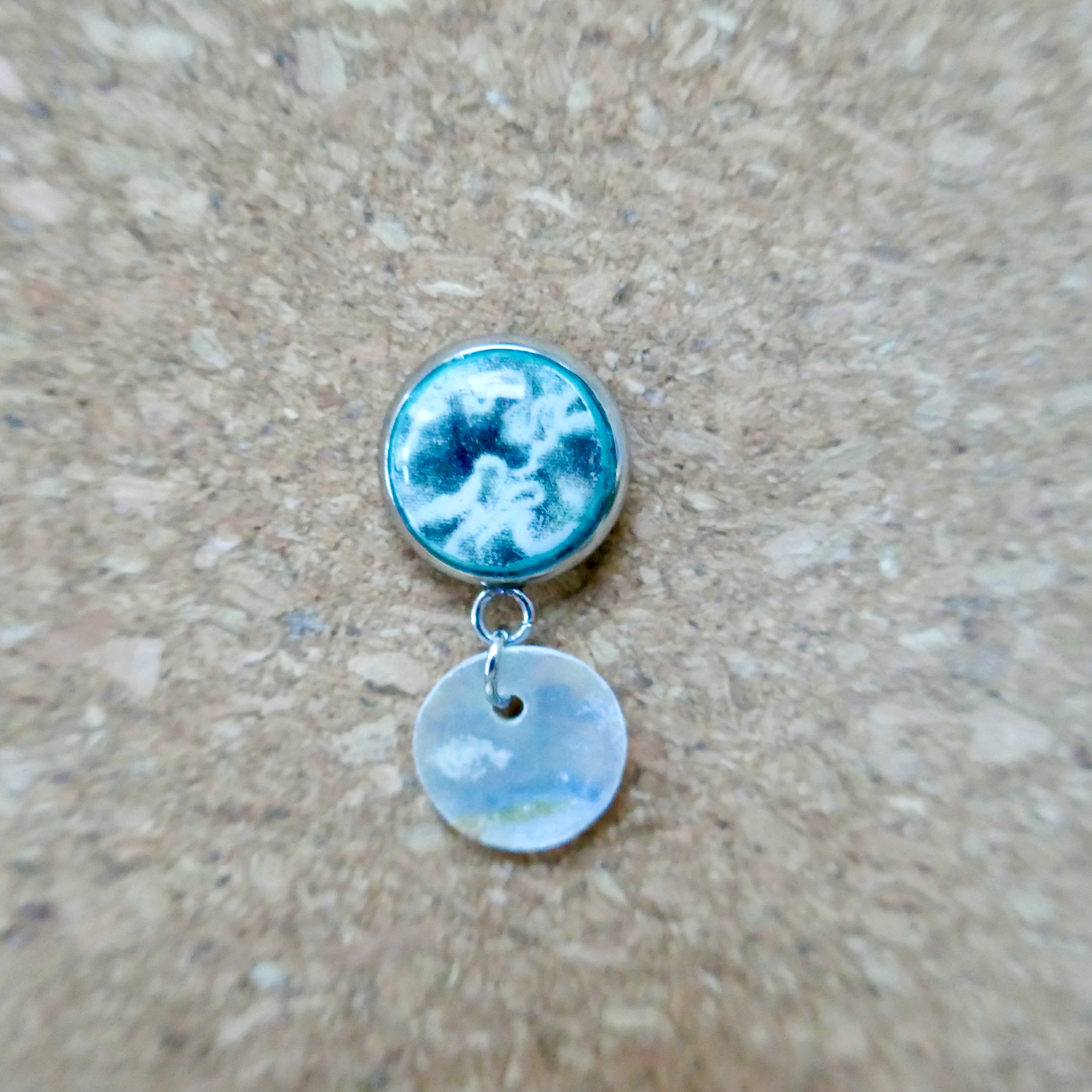 Aitutaki Coral - Bezel Dangle Stud Earrings