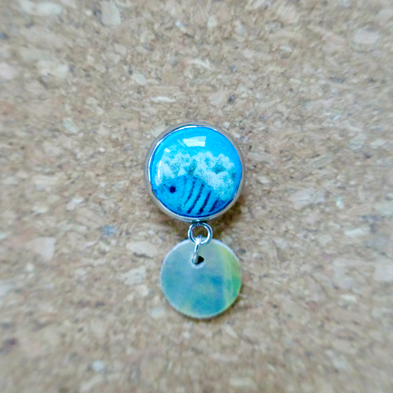 Cheeky Fish - Bezel Dangle Stud Earrings