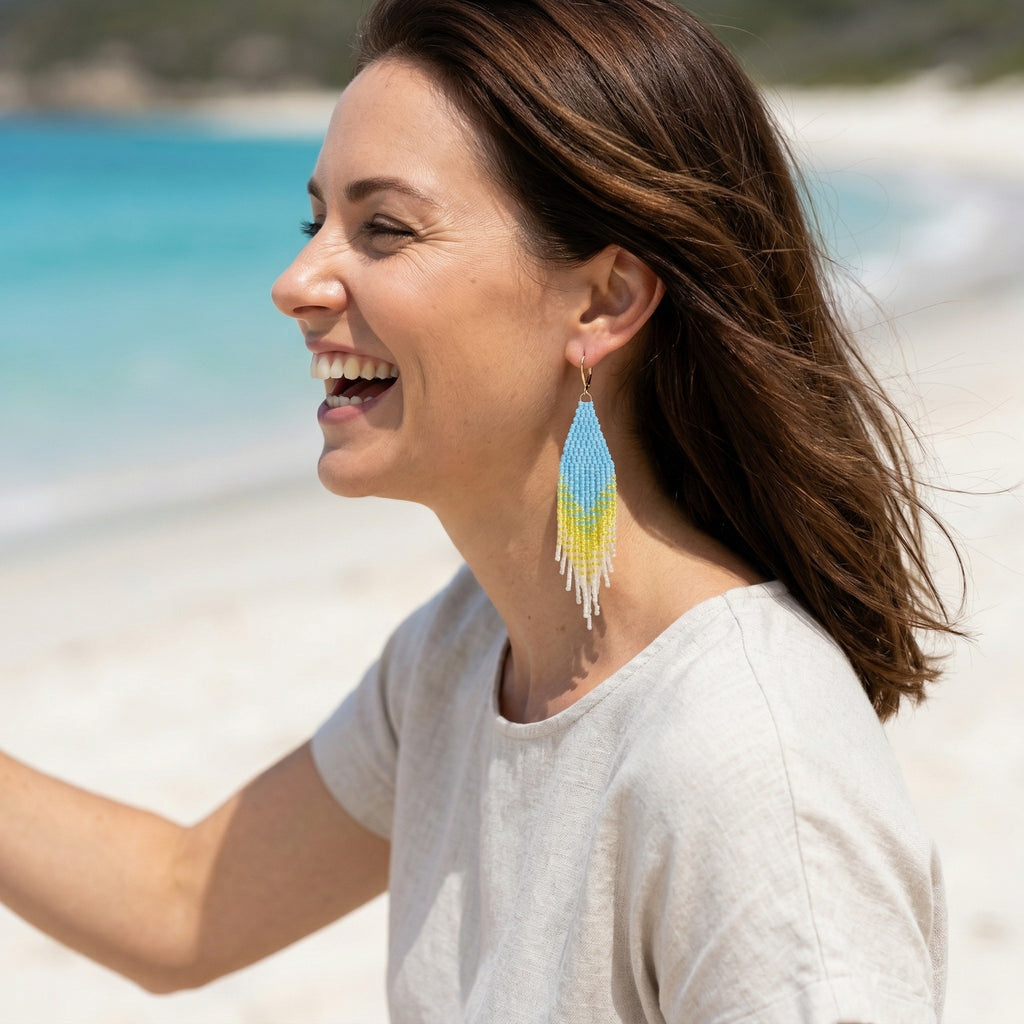 Sunny Day - Glass Bead Earrings - Medium