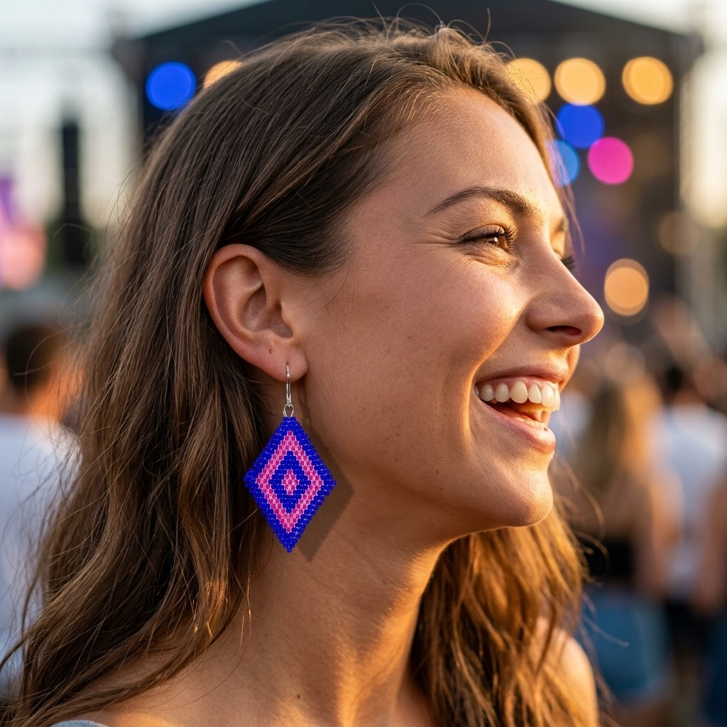 Bright Lights - Glass Bead Earrings - Medium