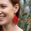 Crimson Cascade - Glass Bead Earrings - Medium